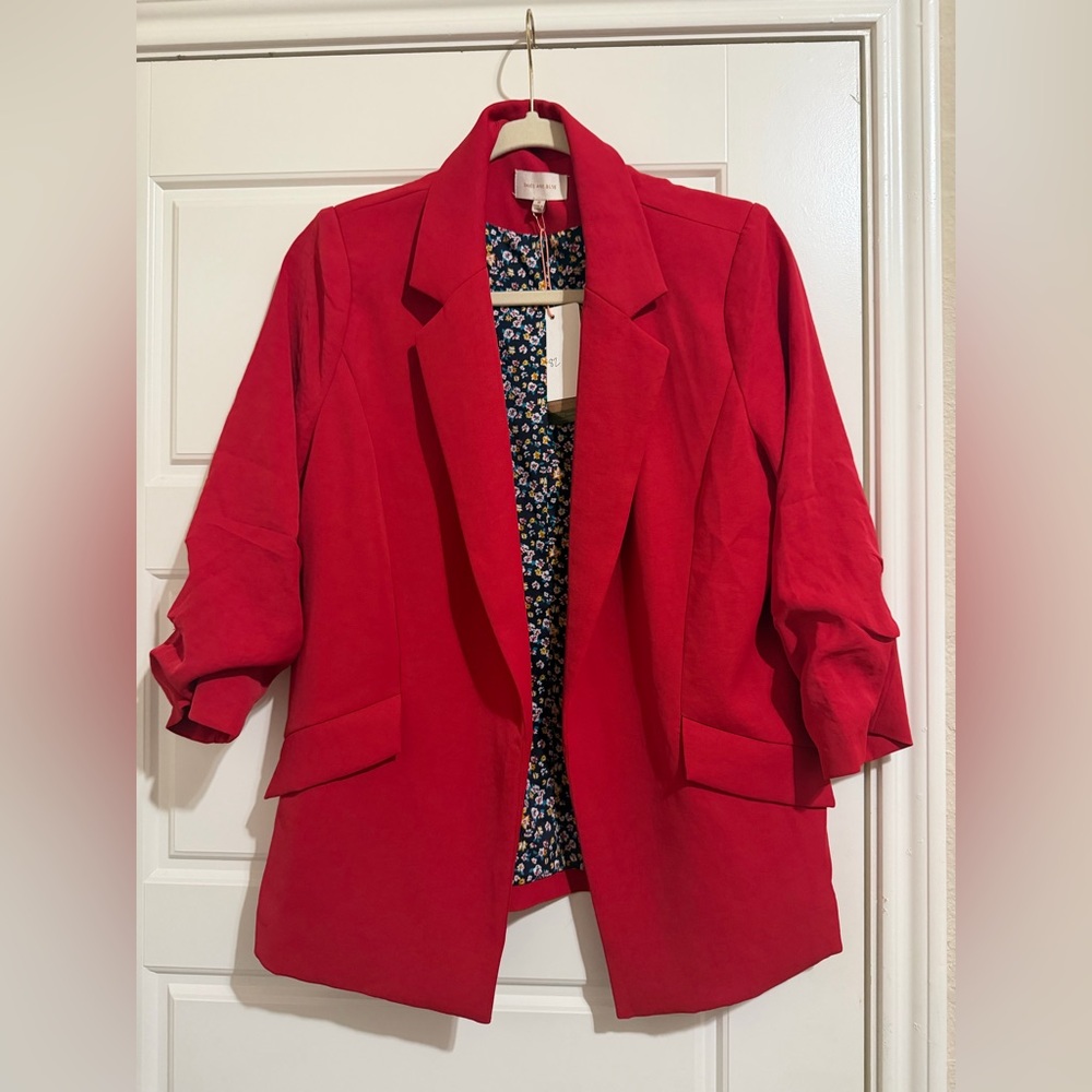 NWT Skies Are Blue Red Women's Blazer